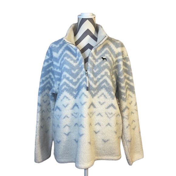 Victoria's Secret PINK Pullover Sherpa Oversized Boyfriend Sweater Size Large - Picture 2 of 7